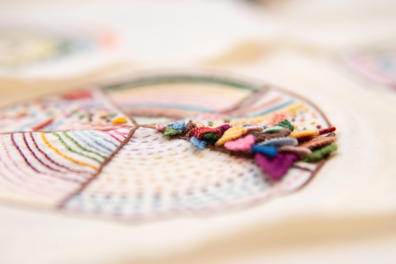 detalle colorido muestrario bordado creativo